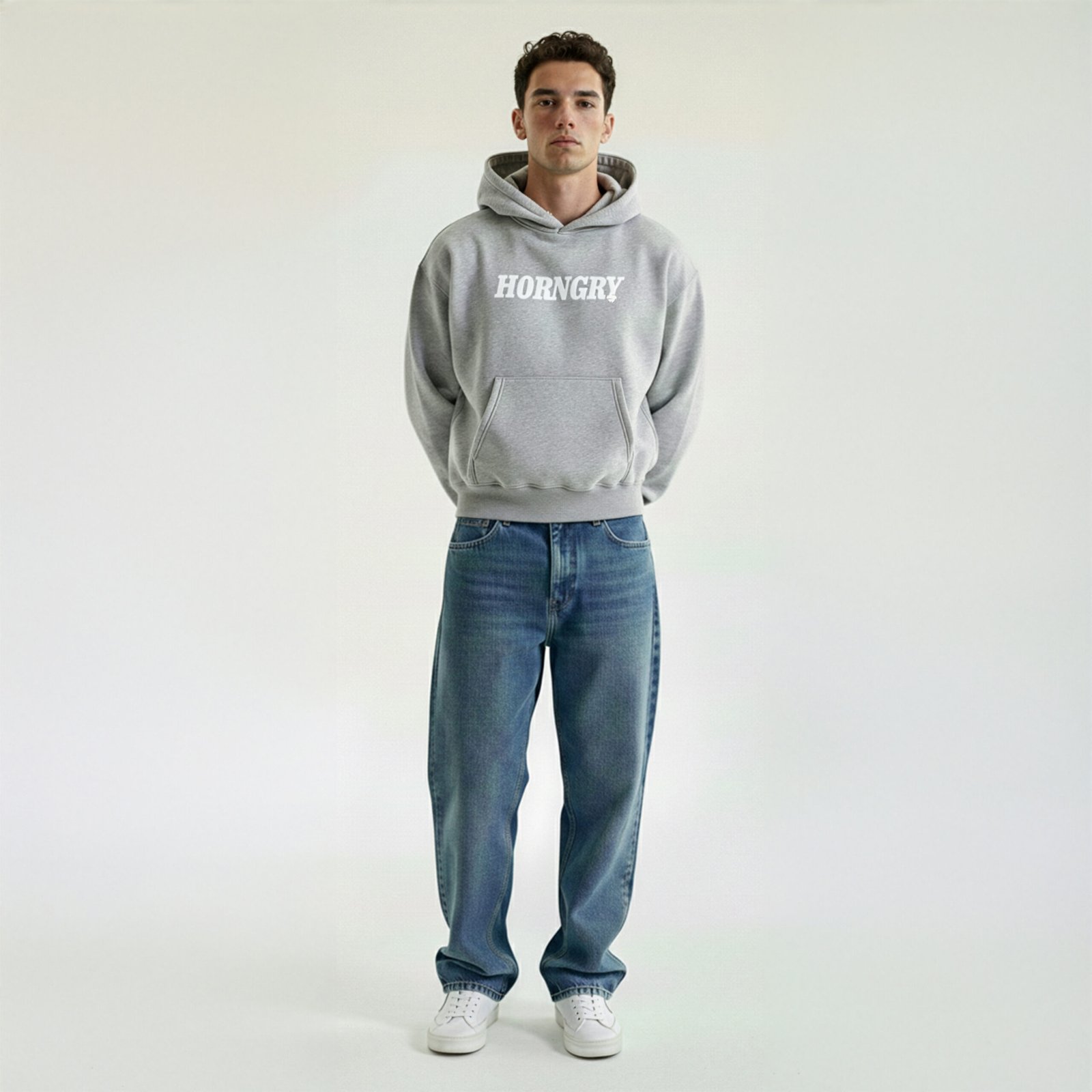 hoodie horngry grey
